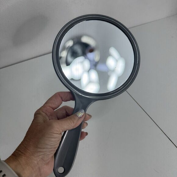 Vintage Gray Goody 10.5” Handheld 2 Sided Mirror Regular & Magnifying Hang - Picture 1 of 7